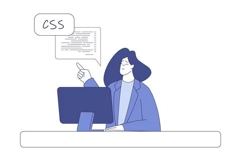 Programming with Woman Character Working on Web Application Development Vector イラスト素材