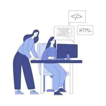 Programming with Woman Character Working on Web Application Development Vector Stock Illustration