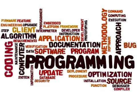 Programming, word cloud concept Illustrazione stock