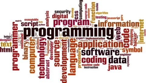 Programming word cloud Illustrazione stock