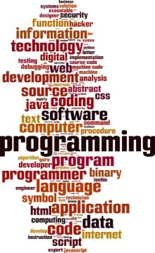 Programming word cloud Stock Illustration