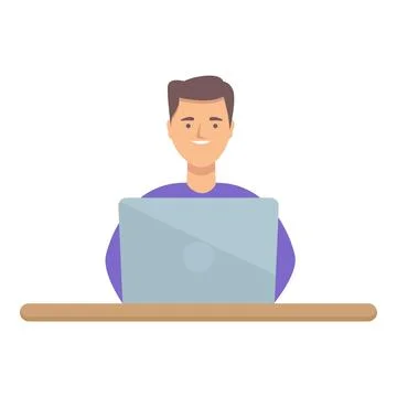 Programming work icon cartoon vector. Computer technology Stock Illustration