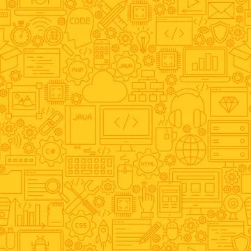 Programming Yellow Line Tile Pattern 库存插图