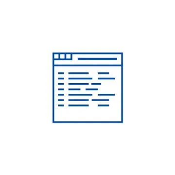 Programming,coding line icon concept. Programming,coding flat vector symbol Stock Illustration