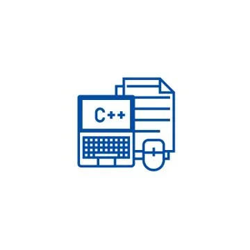 Programming,coding,notebook, line icon concept. Programming,coding,notebook Stock-Illustration