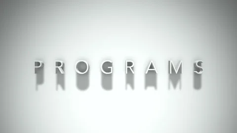 Programs 3D title animation with shadows on a white background Stock Footage 296508538