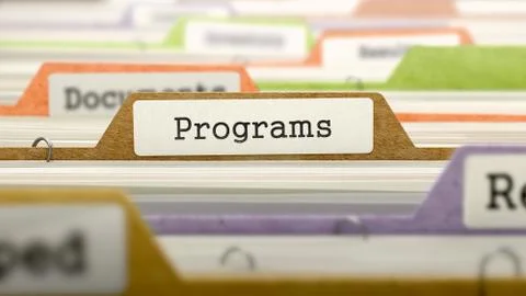Programs Concept on File Label Illustration