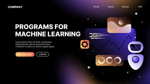 Programs for Machine Learning. Artificial Intelligence Web Landing Page Template Stock Illustration