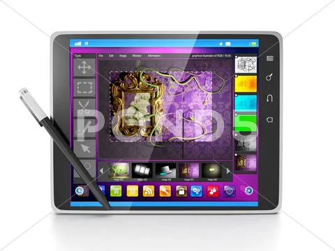 Programs for mobile computer. the graphics for the tablet pc Stock Illustration