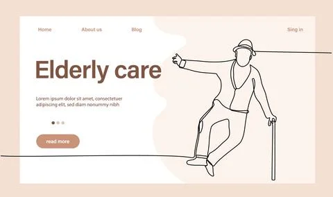 Programs for Seniors Landing Page Template Stock Illustration