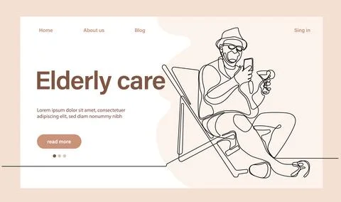 Programs for Seniors Landing Page Template Stock Illustration