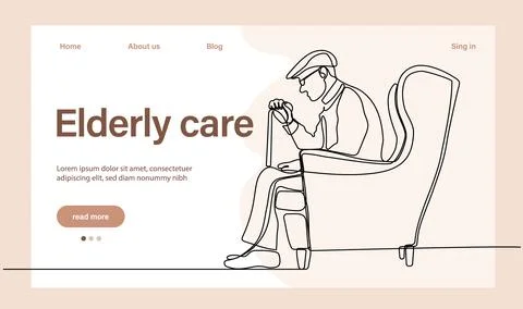 Programs for Seniors Landing Page Template Illustrazione stock