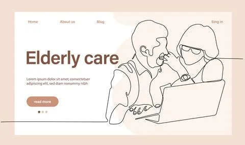 Programs for Seniors Landing Page Template 스톡 일러스트