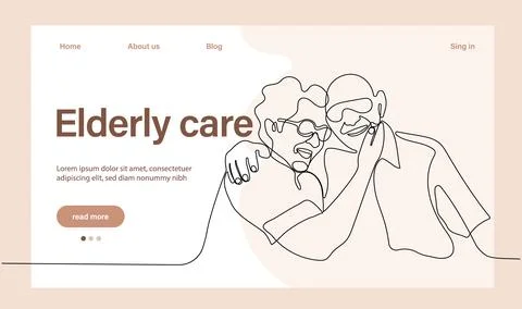 Programs for Seniors Landing Page Template Illustrazione stock