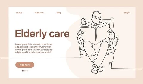 Programs for Seniors Landing Page Template Stock Illustration