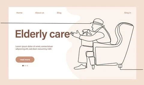 Programs for Seniors Landing Page Template 스톡 일러스트