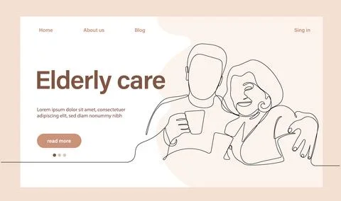 Programs for Seniors Landing Page Template Stock Illustration