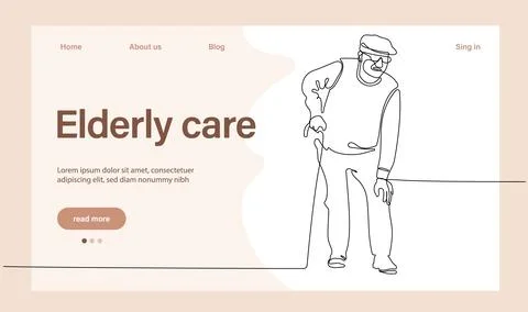 Programs for Seniors Landing Page Template Stock Illustration