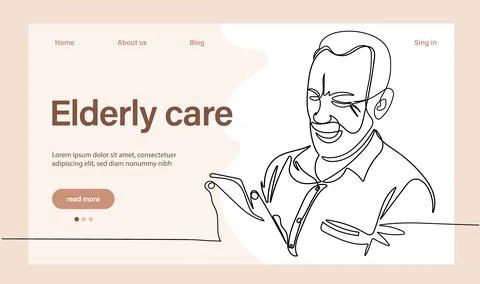 Programs for Seniors Landing Page Template Stock Illustration