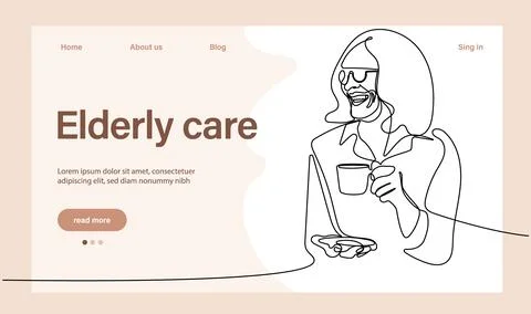 Programs for Seniors Landing Page Template Stock Illustration