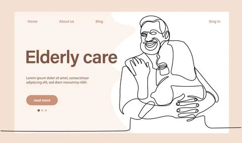 Programs for Seniors Landing Page Template Stock Illustration