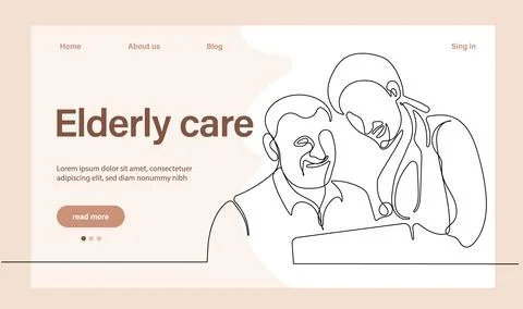 Programs for Seniors Landing Page Template Stock Illustration