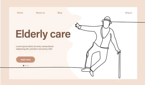 Programs for Seniors Landing Page Template Illustrazione stock