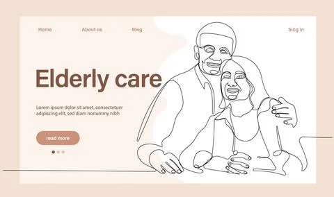 Programs for Seniors Landing Page Template Stock Illustration
