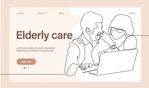 Programs for Seniors Landing Page Template 스톡 일러스트