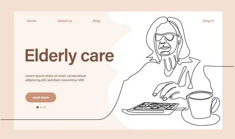 Programs for Seniors Landing Page Template Stock Illustration