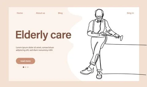 Programs for Seniors Landing Page Template Stock Illustration