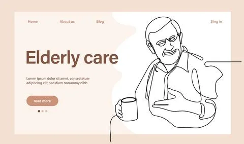 Programs for Seniors Landing Page Template Stock Illustration