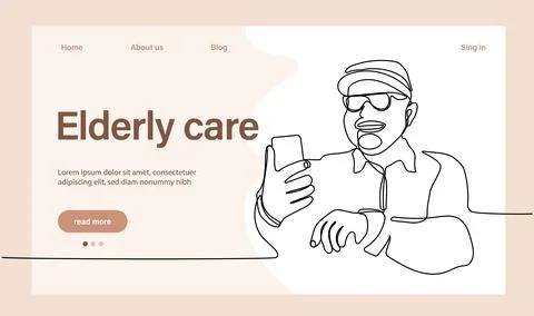 Programs for Seniors Landing Page Template Stock Illustration