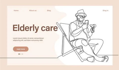 Programs for Seniors Landing Page Template Stock Illustration