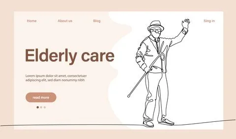Programs for Seniors Landing Page Template 스톡 일러스트