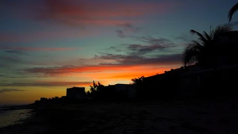 Progreso amanecer sun rise at beach Stock Footage 103578607