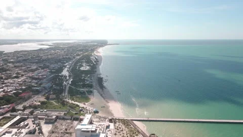 Progreso beach in Yucatán México, the most important port of the state 库存影片 141485397