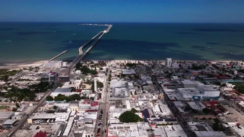 Progreso is the most important port of Yucatan, Mexico Stock Footage 144373827