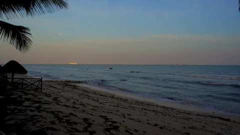 Progreso yucatan beach fisherman timelapse Stock Footage 103588146