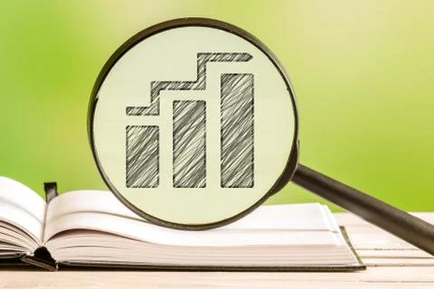 Progress analysis with a pencil drawing Stock Photos