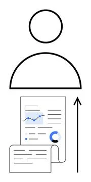 Progress and Achievement with Data and Analytics in Personal Development Illustrazione stock