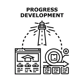 Progress and development guiding business education and agile workflow Stock Illustration