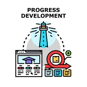 Progress and development guiding business education and agile workflow イラスト素材