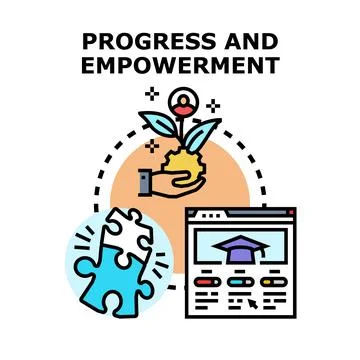Progress and empowerment concept developing through education and growth Stock Illustration
