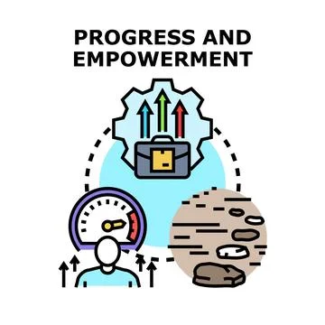 Progress and empowerment diagram vector concept 스톡 일러스트