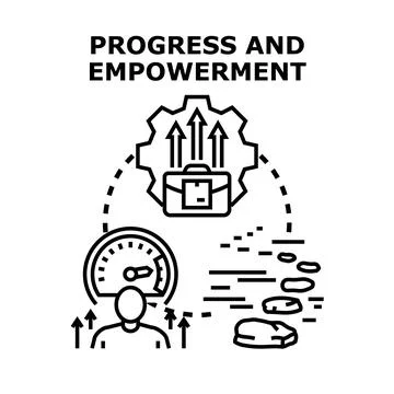 Progress and empowerment diagram vector concept Stock Illustration