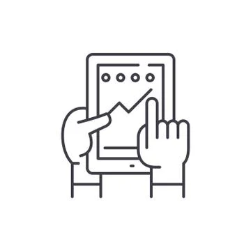 Progress in the application line icon concept. Progress in the application 스톡 일러스트