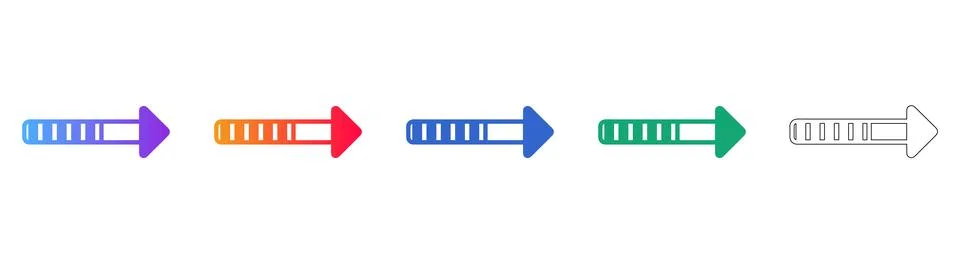 Progress Arrow Icon Set Ilustração Stock