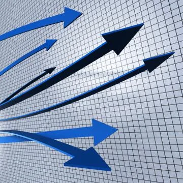 Progress Arrows Representing Business Graph And Progressing Stockillustratie