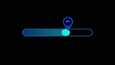 Progress Bar with 100% Percent Loading and Location Pin Icon percentage. In.. Stock Footage 321590785